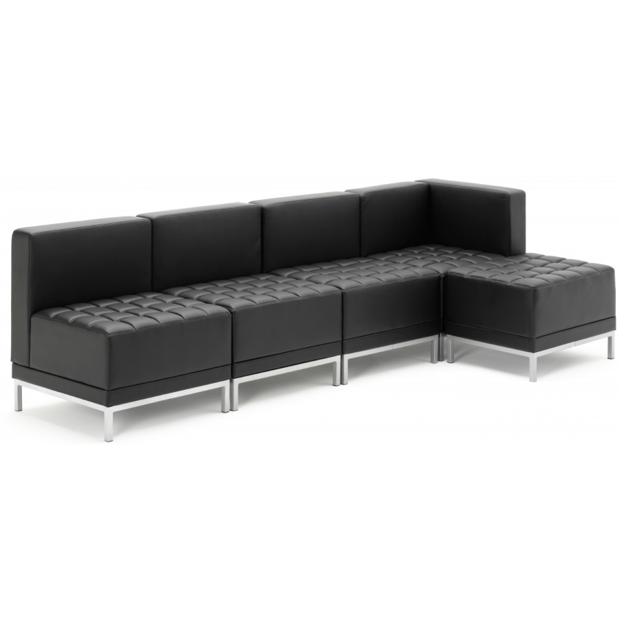 Infinity Modular Black Leather Sofa